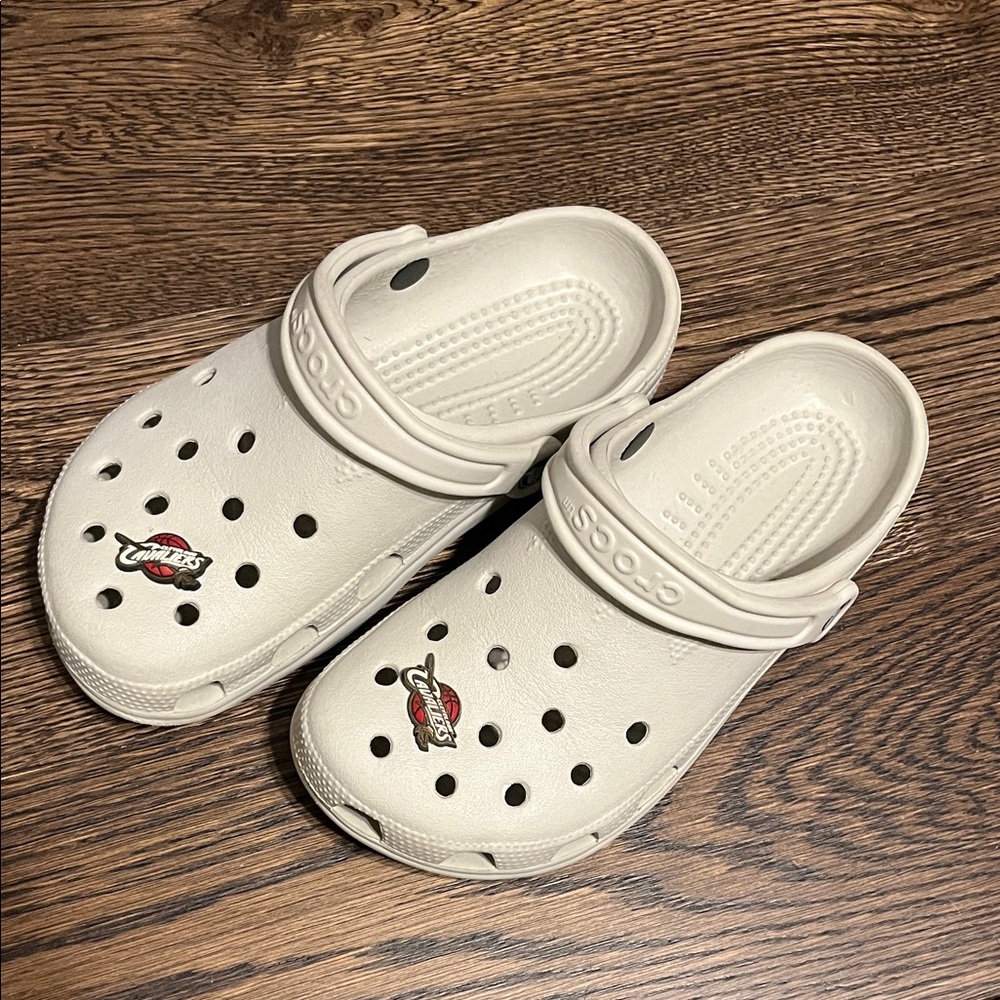 CROCS Light Gray with Cavaliers jibbitz